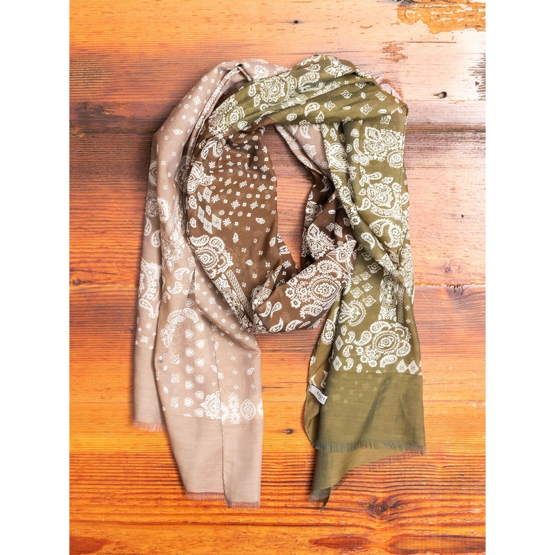 Bandana Silk Blend Scarf in Earth Tones
