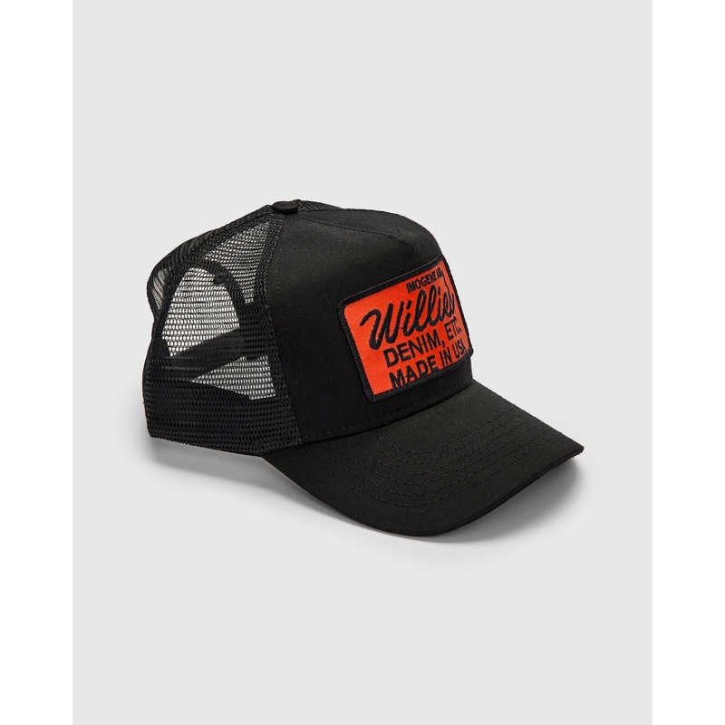 “Denim, Etc.” Trucker Cap in Black
