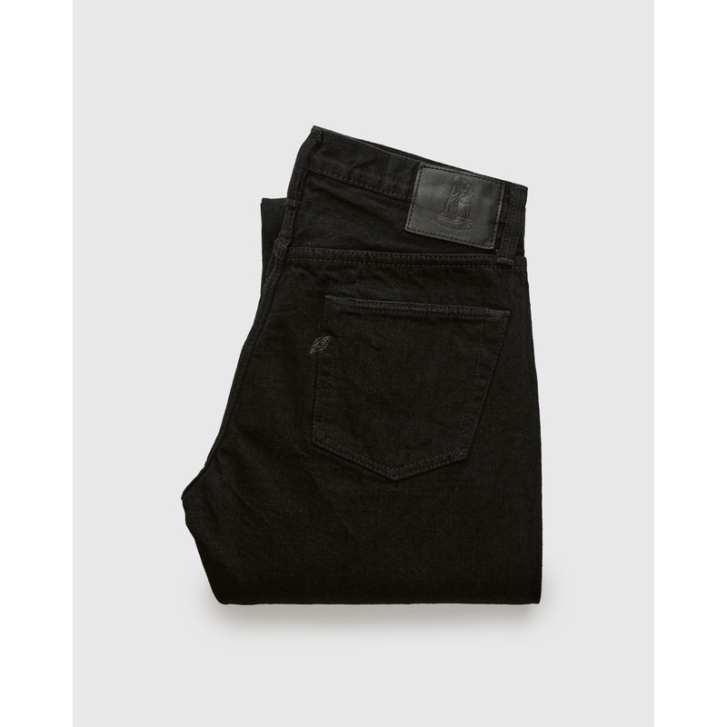 XX-003-BK 14oz Rinsed Double Black Selvedge Denim – Regular Straight Fit