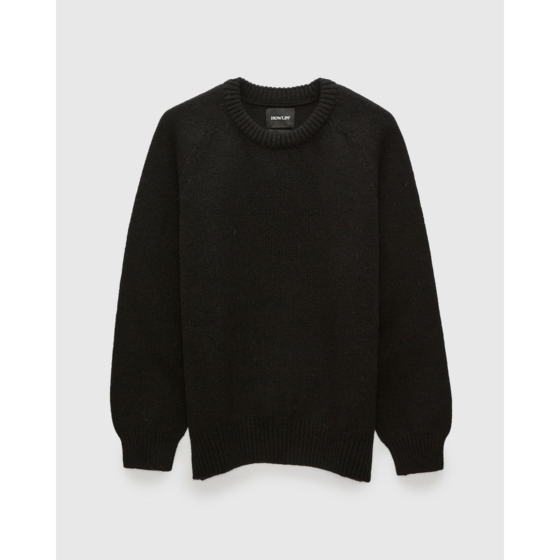 “Boxy Space Knit” Wool Sweater in Black