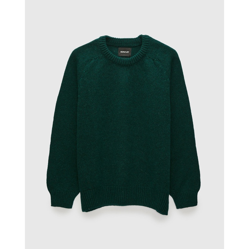 “Boxy Space Knit” Wool Sweater in Bottle
