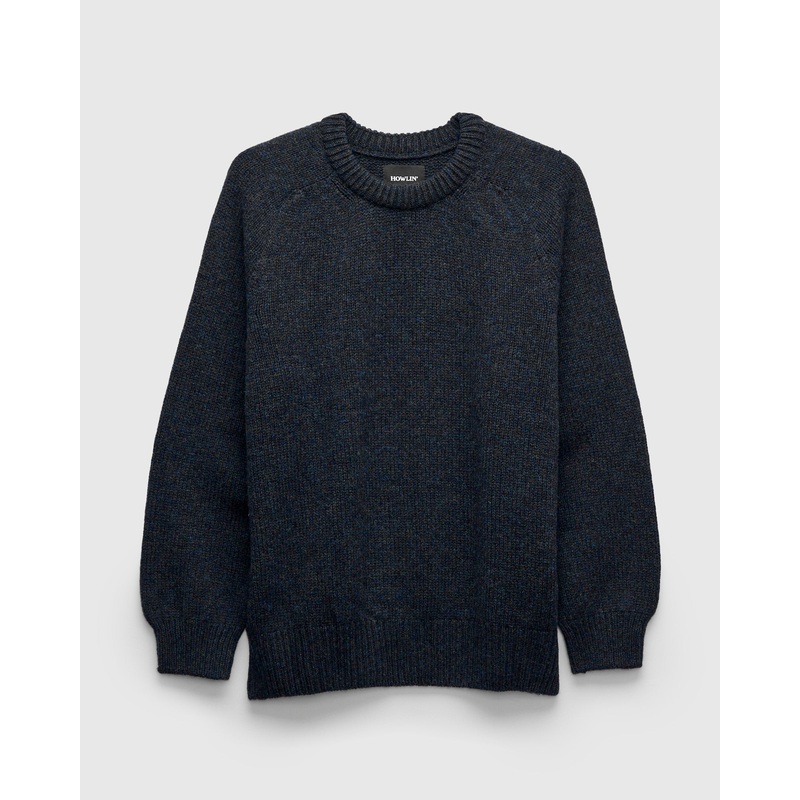 “Boxy Space Knit” Wool Sweater in Storm