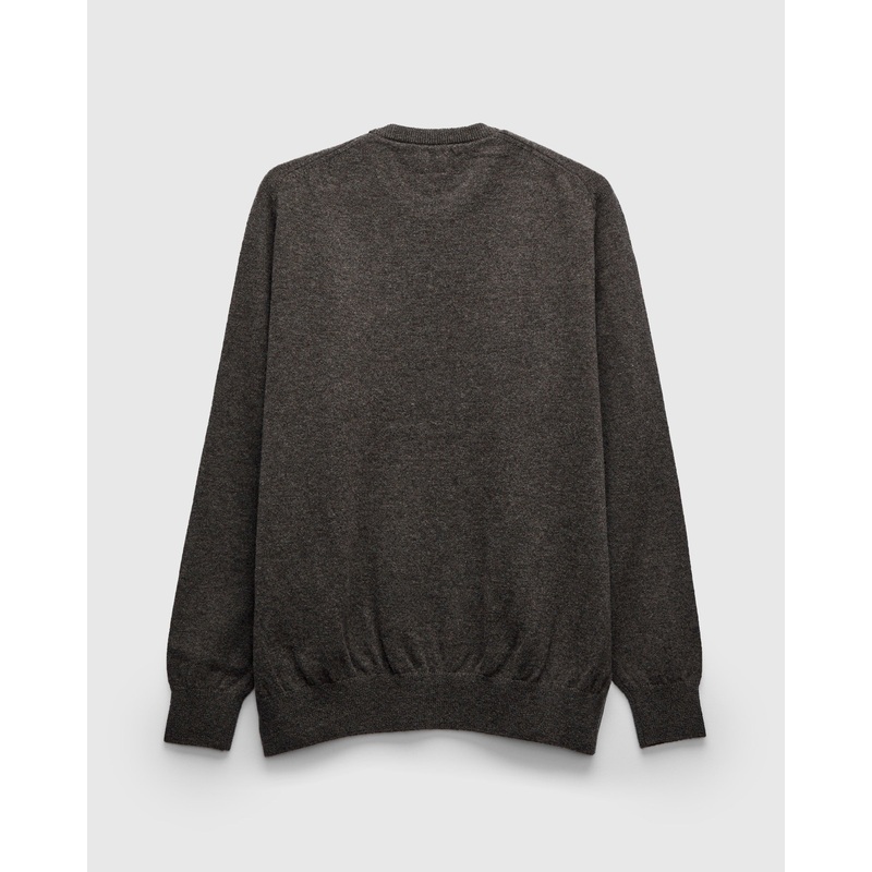 Simple Wool Crewneck Sweater in Brown