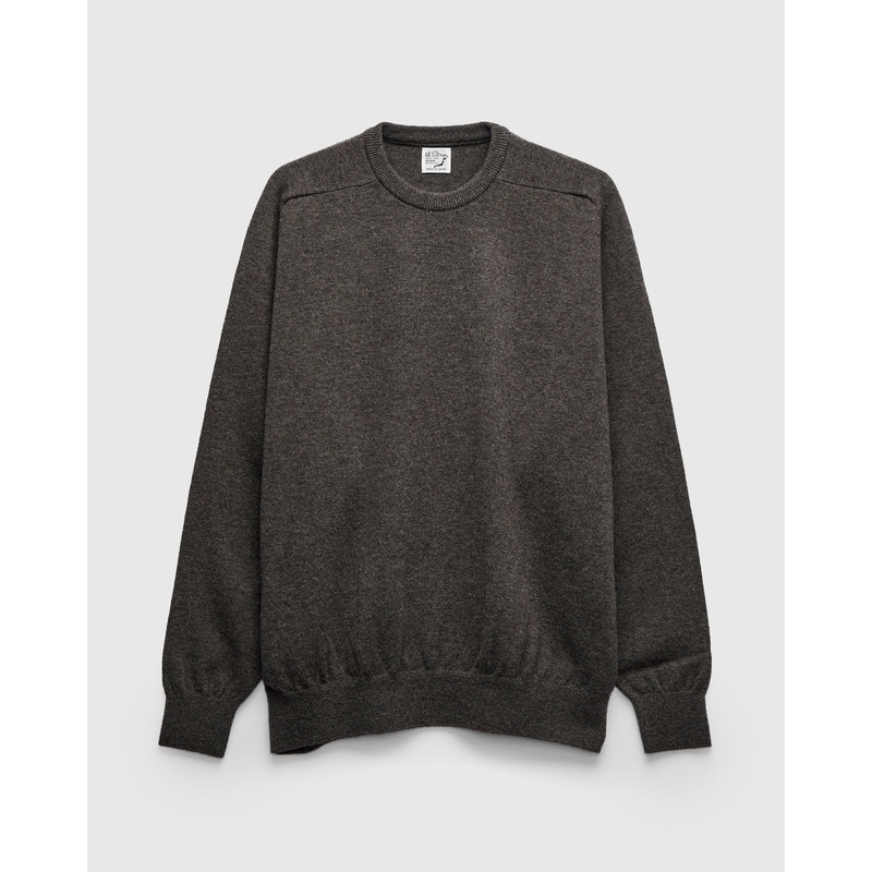 Simple Wool Crewneck Sweater in Brown