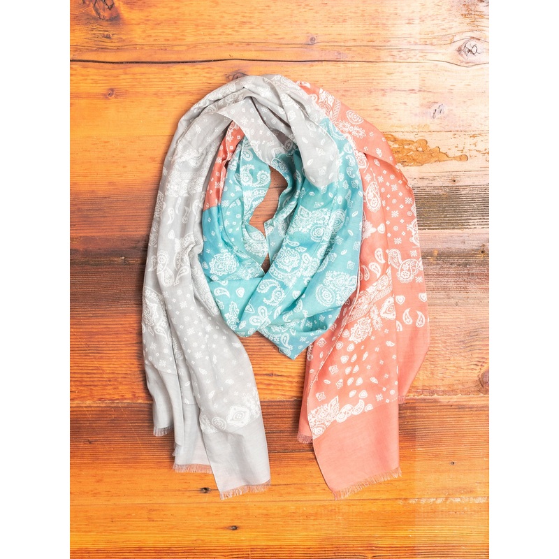 Bandana Silk Blend Scarf in Vintage Pastel