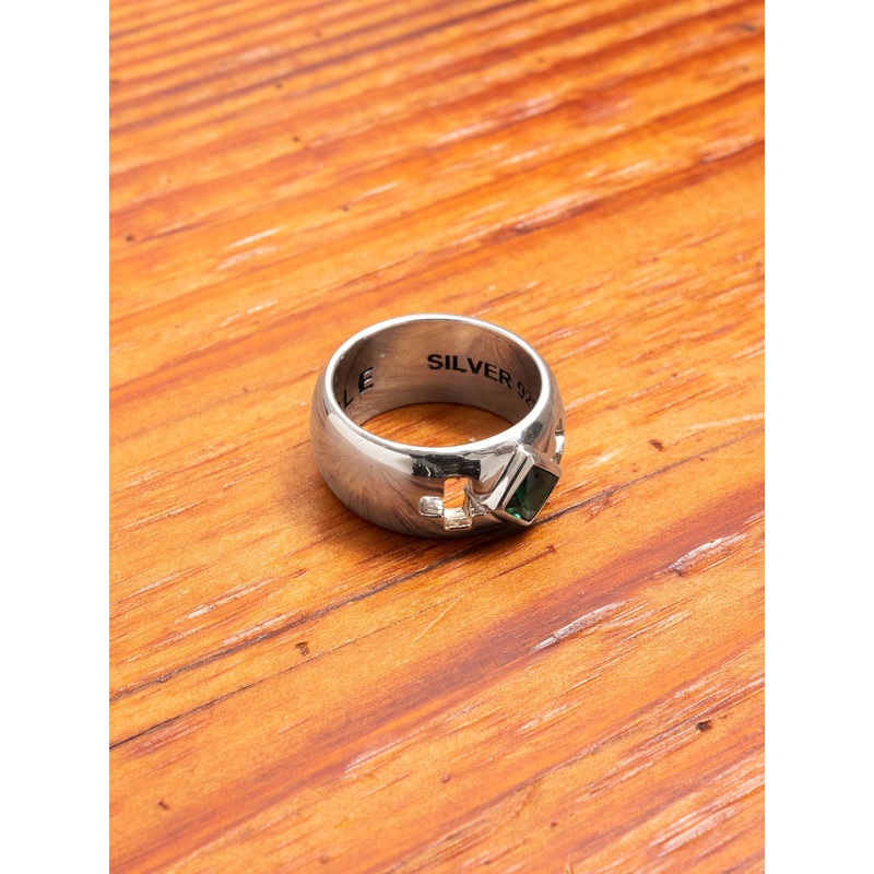 Wednesday Ring in Silver/Emerald