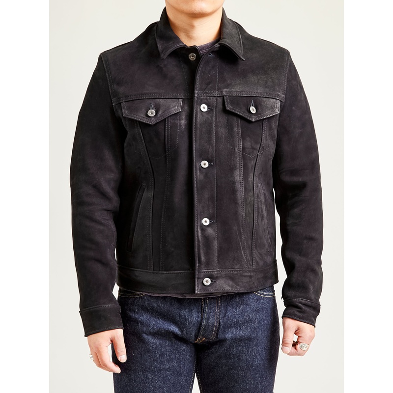 “3sixteen x Schott NYC” Goatskin Type-3 Leather Jacket in Black