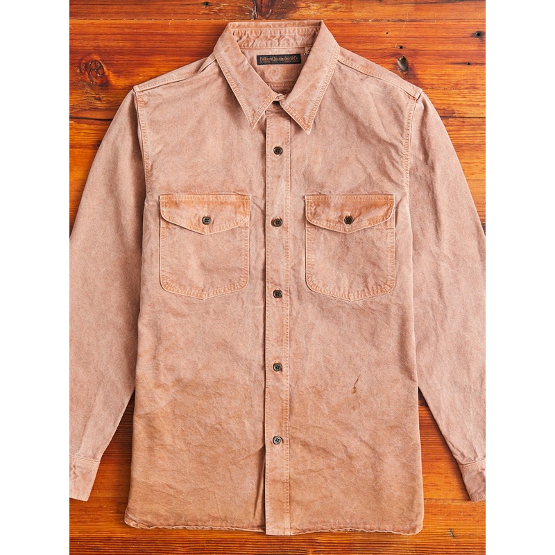 Old Japanese Twill Work Shirt in Pigment-Dyed Brick