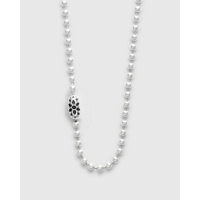 Triple Cutout Poplock Necklace in Sterling Silver