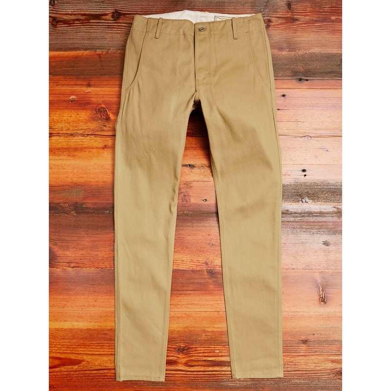 “Infantry Pant” in Khaki Selvedge Twill