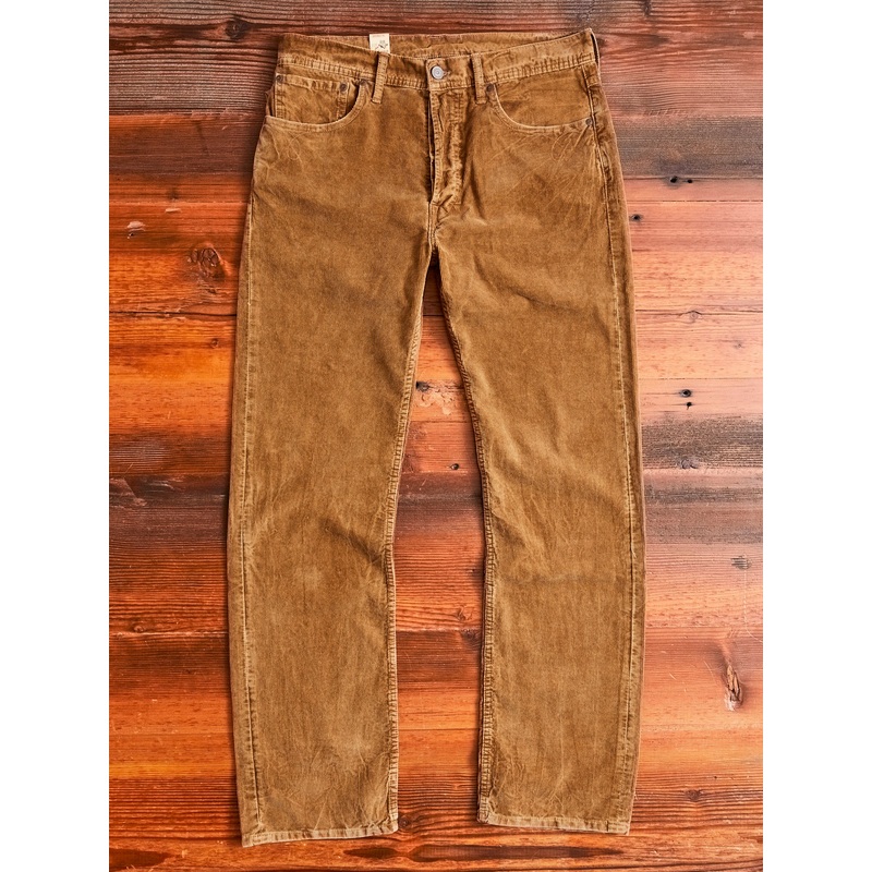 “Ro-Buck” Straight Fit Corduroy Pants in Tan