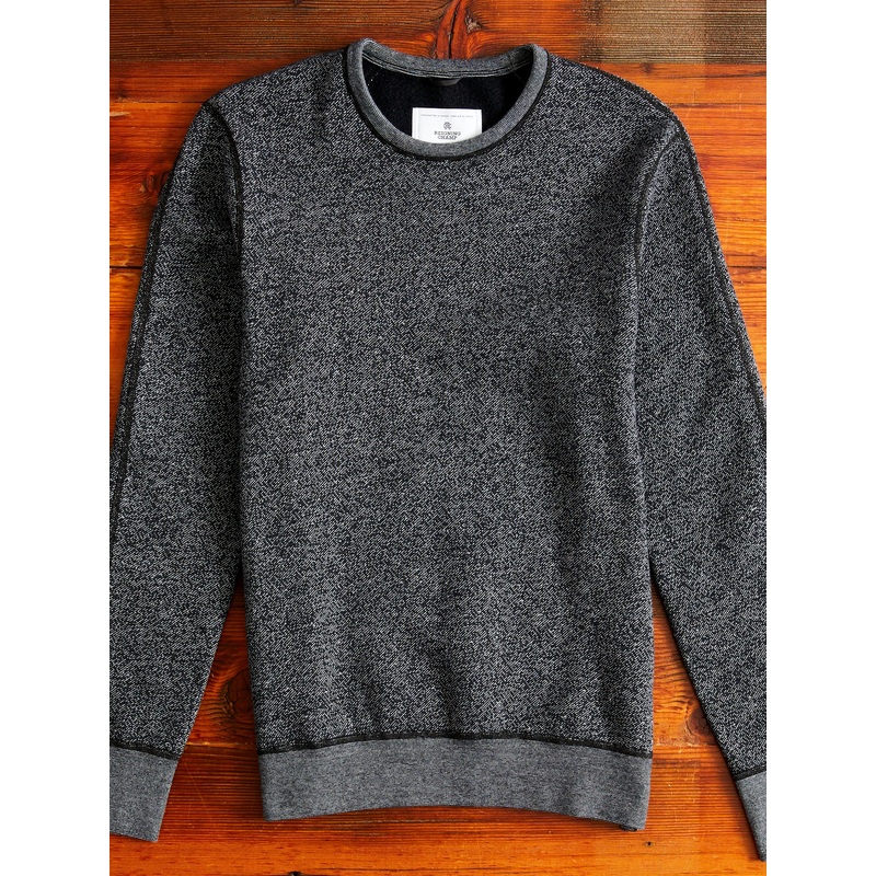 “Tiger Fleece” Crewneck Sweater in Black