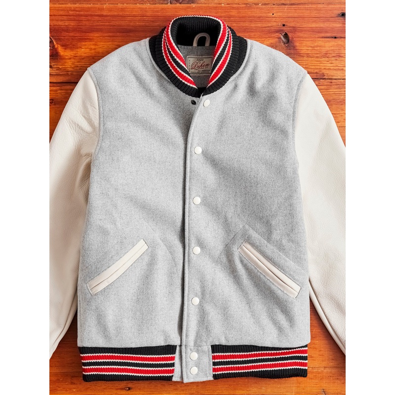 Varsity Jacket in Light Oxford Milk