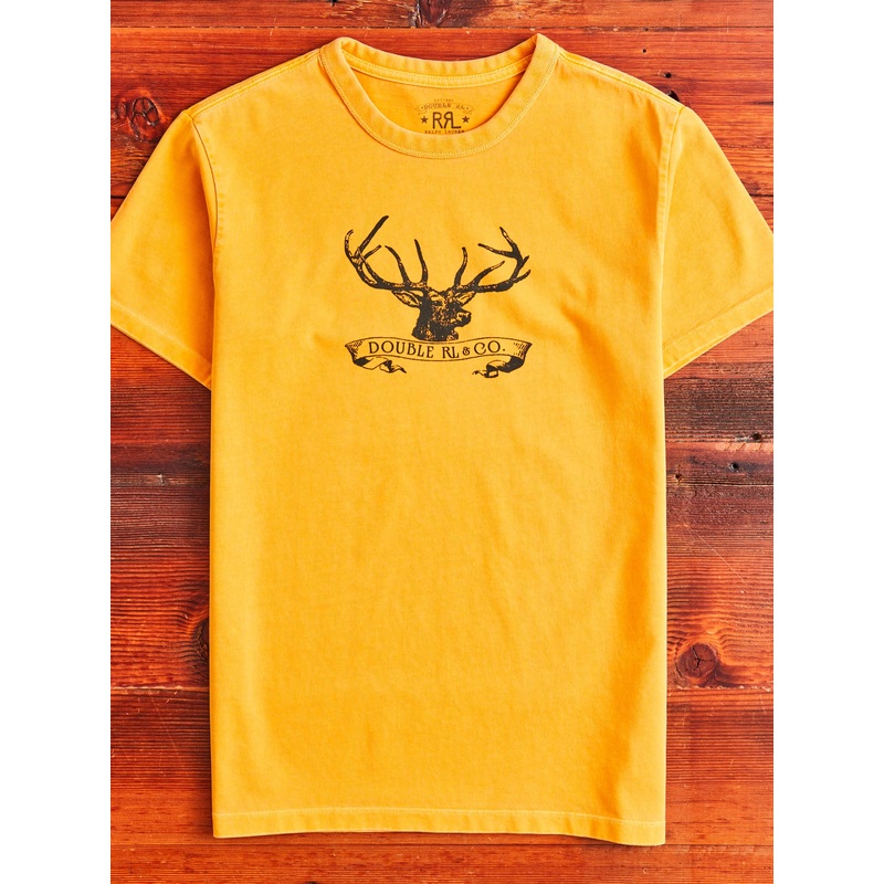 Vintage Knit Graphic T-Shirt in Yellow Buck