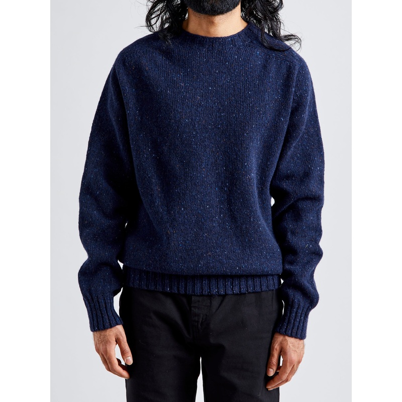 “Terry” Wool Sweater in Navy