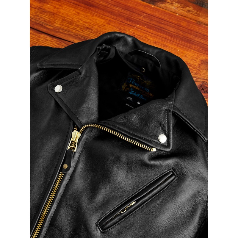 “3sixteen x Schott NYC” 20th Anniversary Horsehide Perfecto Leather Jacket in Black