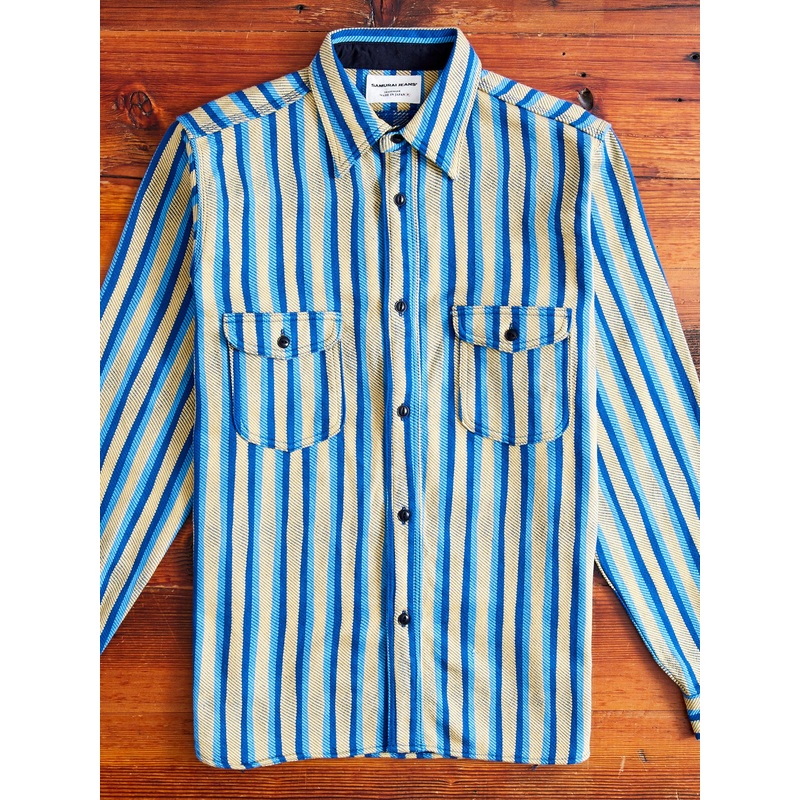 “Drunk Stripe” Flannel Shirt in Yellow