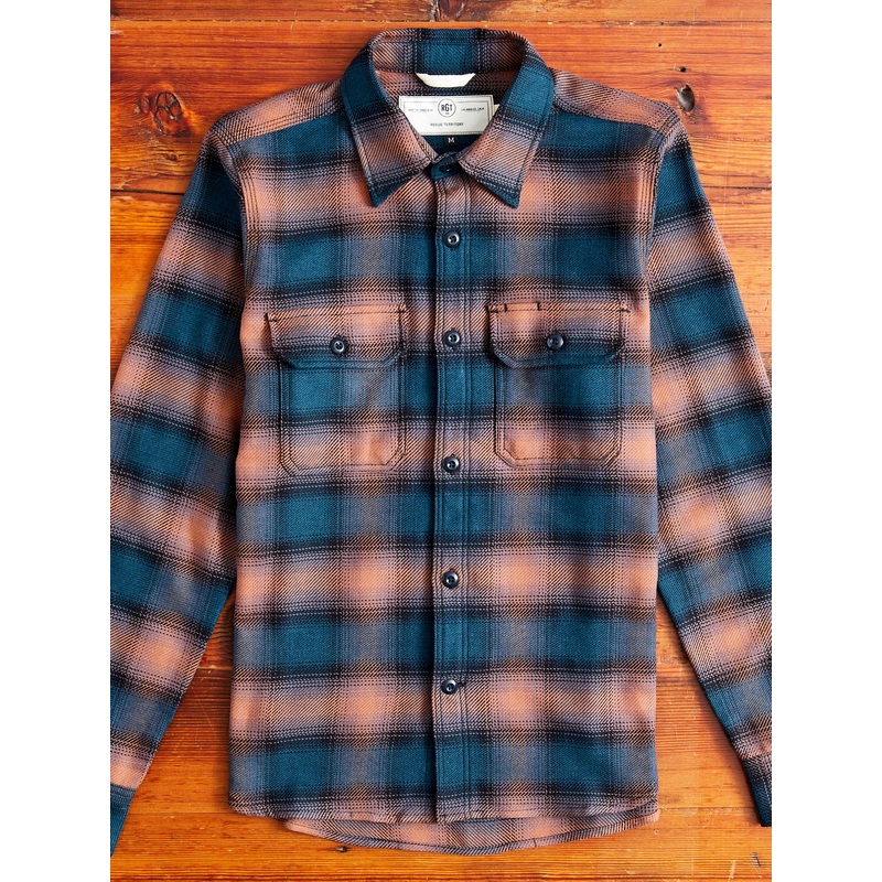 “Field Shirt” in Navy Blush Ombre Plaid