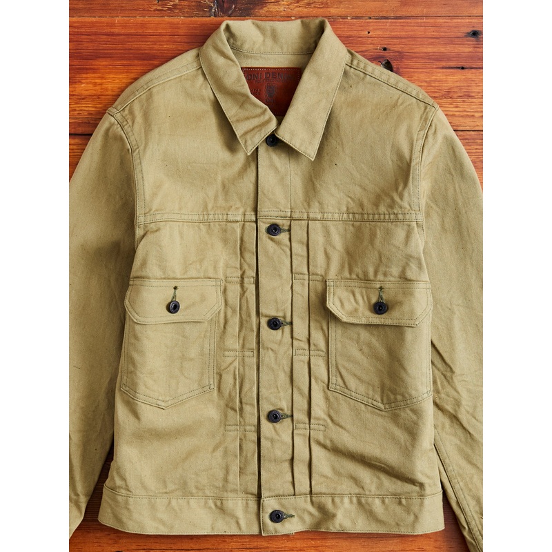 02517-BRD “British Drill” Selvedge Katsuragi Jacket in Beige