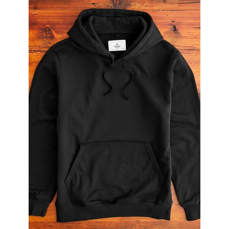 Heavyweight Fleece Relaxed Pullover Hoodie in Black