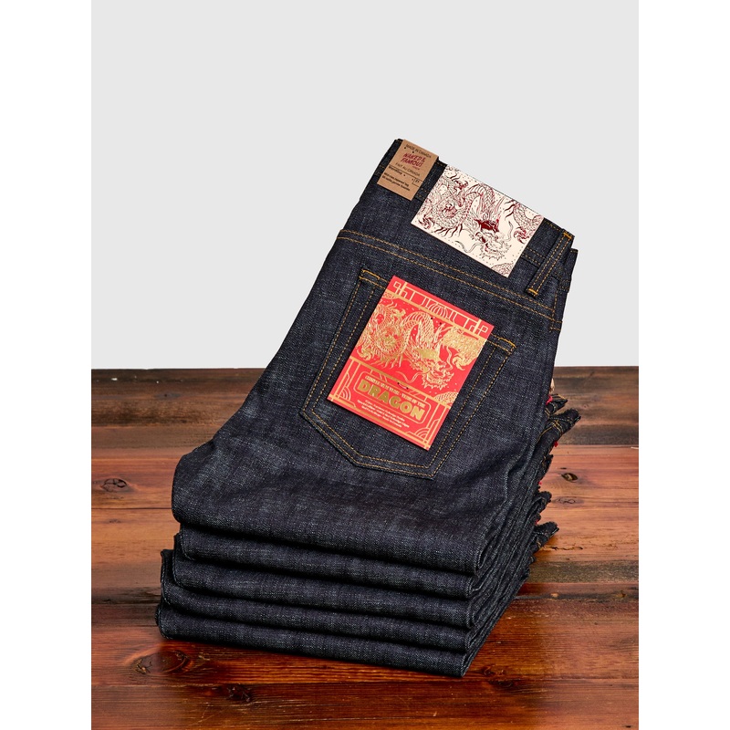 “Chinese New Year Indigo Dragon” 12.5oz Selvedge Denim – Weird Guy Fit