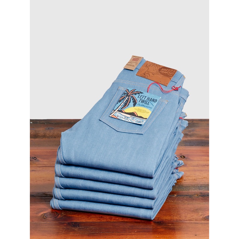 “Left Hand Twill Sky Blue” 13.75oz Selvedge Denim – Weird Guy Fit