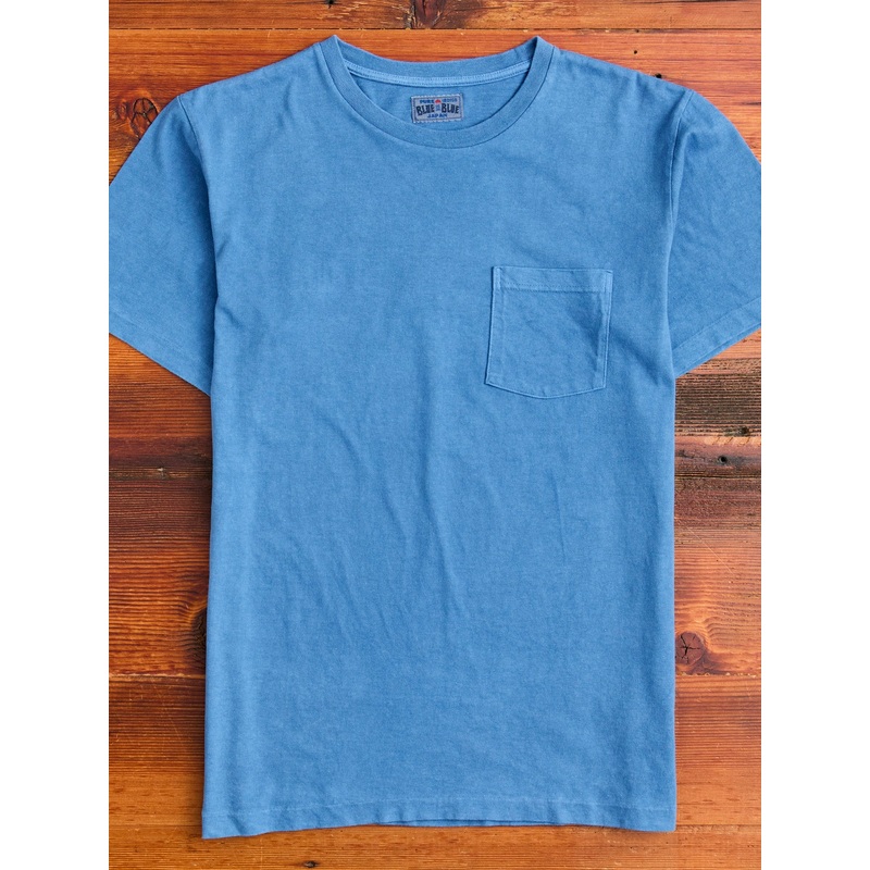 “Bamboo and Tiger” Bassen Pocket T-Shirt in Indigo