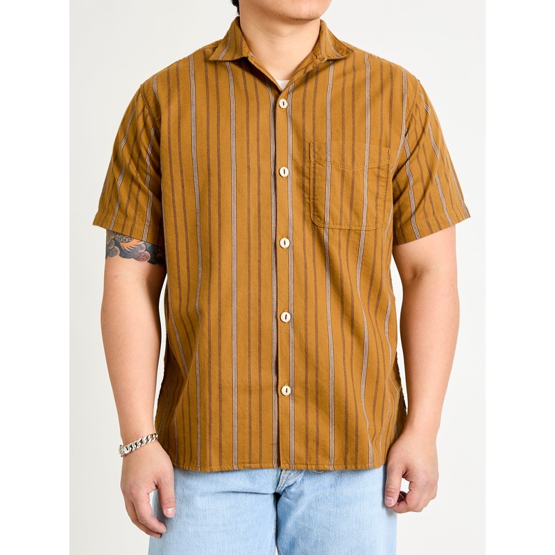 Hawaiian Button-Up Shirt in Lantern Stripe