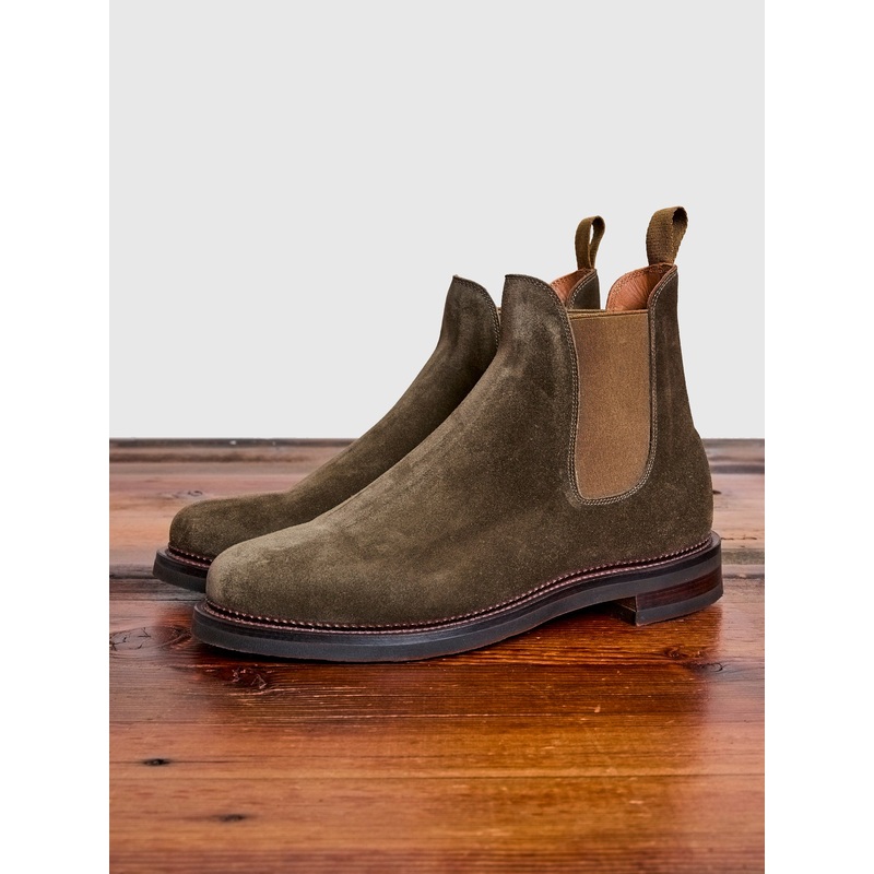 Chelsea Boot 2030 in Dark Olive Janus Calf Suede