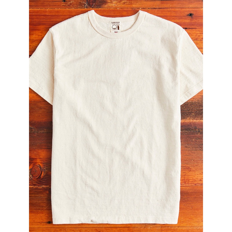 “Samurai Cotton Project” Pocket T-Shirt in Natural