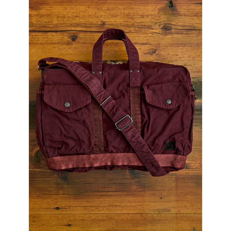 “Crag” 2-Way Boston Bag (S) in Burgundy