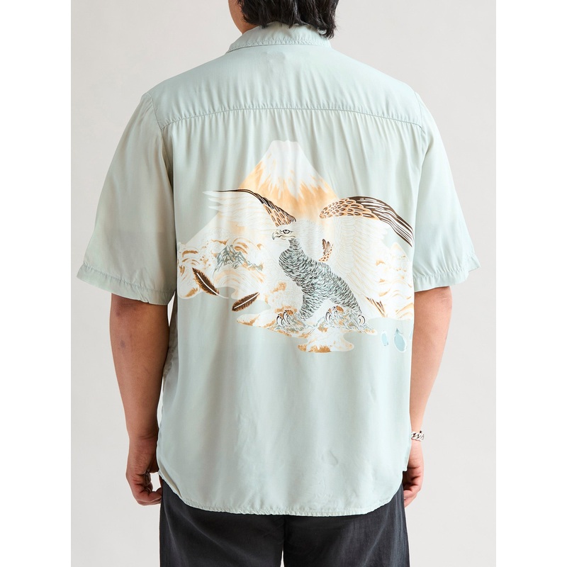 Rayon Hawk Short Sleeve Shirt in Sax