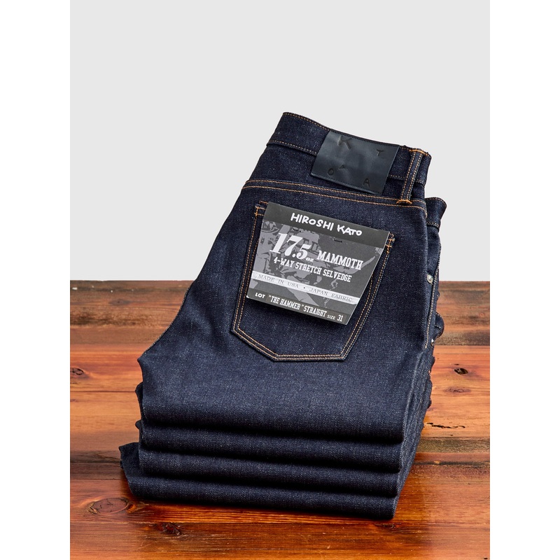 “Mammoth” 17.5oz Heavyweight Stretch Selvedge Denim – Hammer Straight