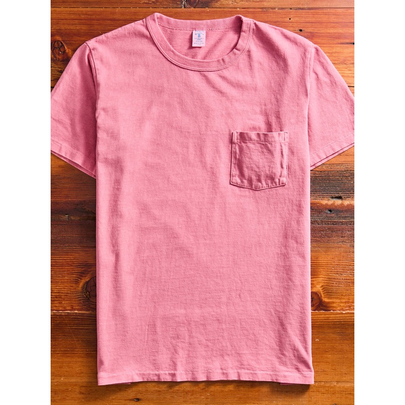 Pigment Dyed Pocket Tee in Red Grey