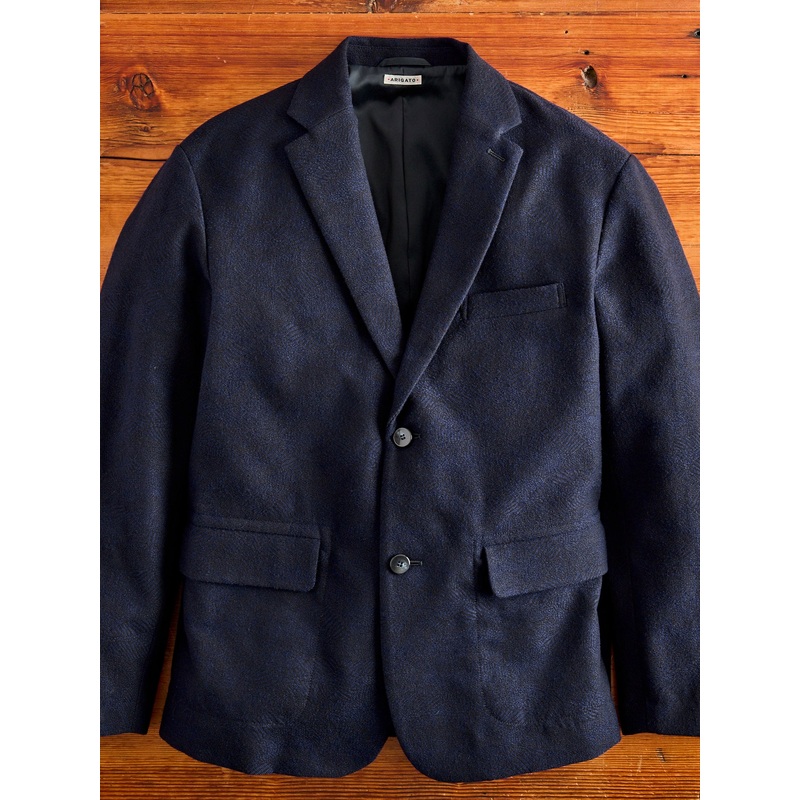 Wind Flow Jacquard 2B Jacket in Dark Navy
