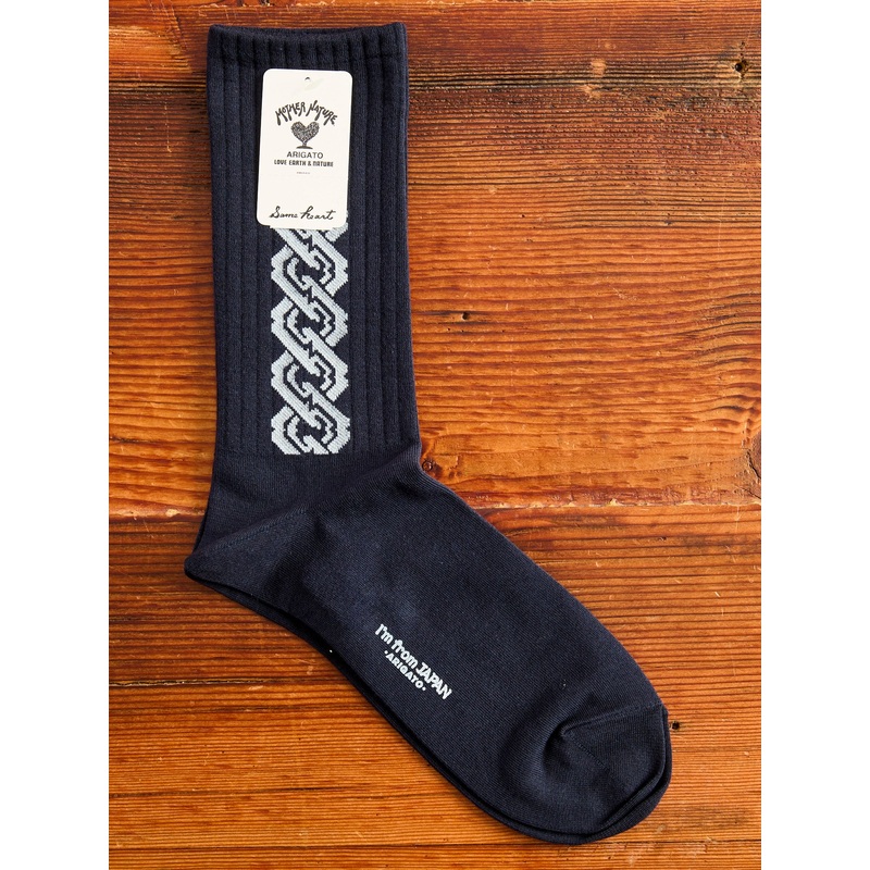 “Yoshiwara Tsunagi” Socks in Dark Navy