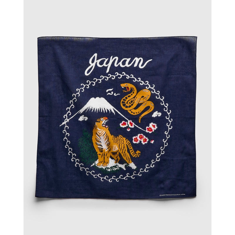 “Tora Ni Fuji” Bandanna in Dark Navy