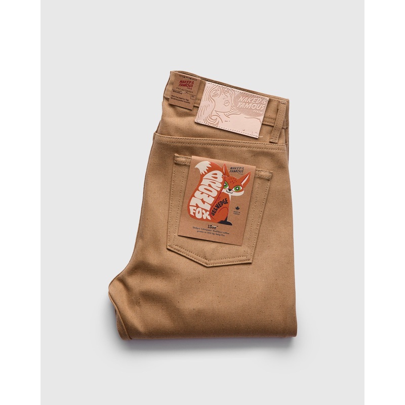 “Brown Fox” 13oz FoxFibre Brown Selvedge Denim – Weird Guy Fit
