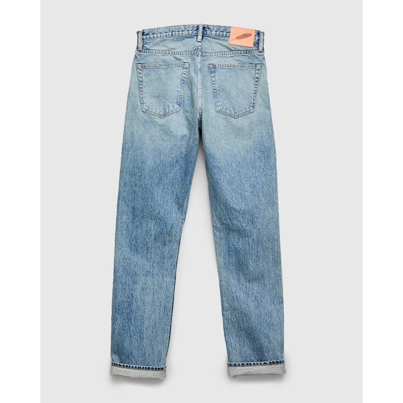 “River Wash” 15oz Stonewash Selvedge Denim in Strider