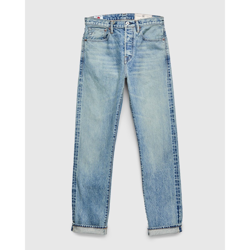 “River Wash” 15oz Stonewash Selvedge Denim in Strider