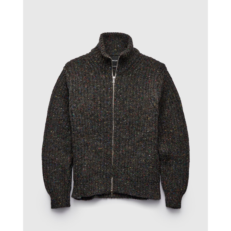 “Loose Ends” Wool Knit Cardigan in Astro