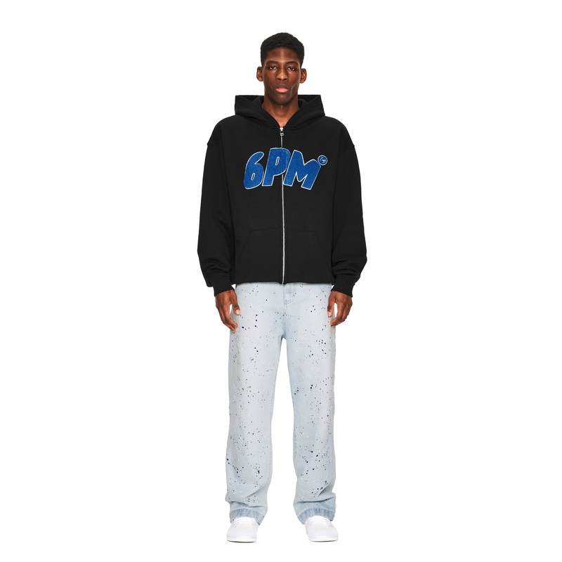 LOGO ZIP HOODIE BLACK