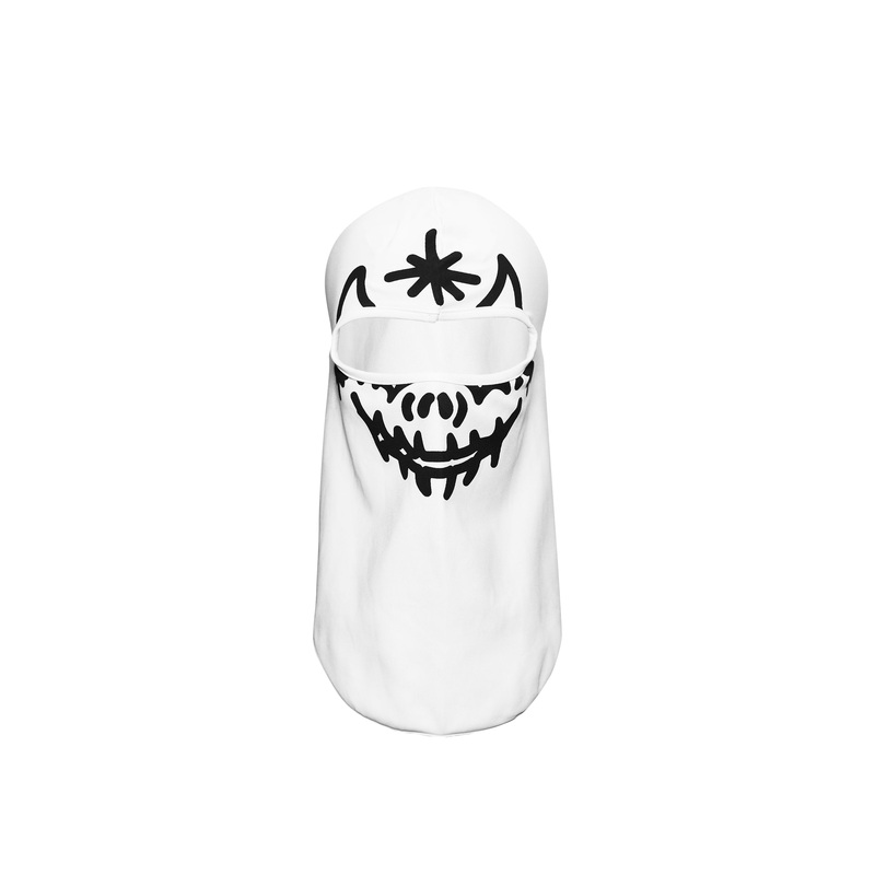 F&F SKI MASK DEMON BALACLAVA WHITE