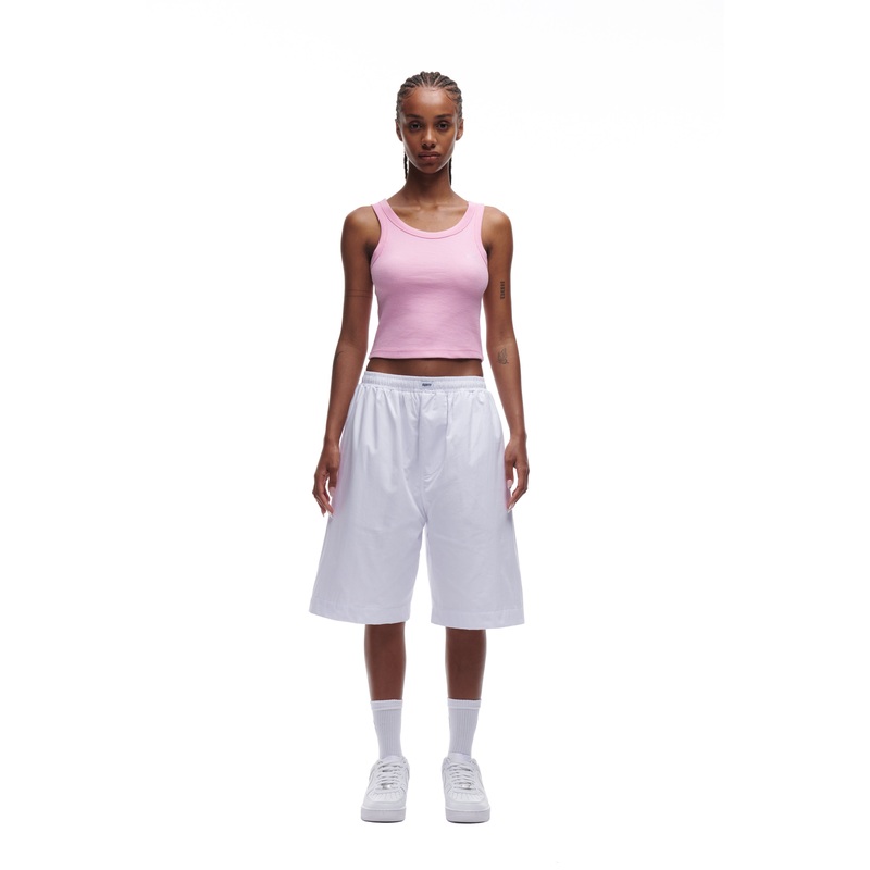 WAFFLE KNIT CROP TOP BABY PINK