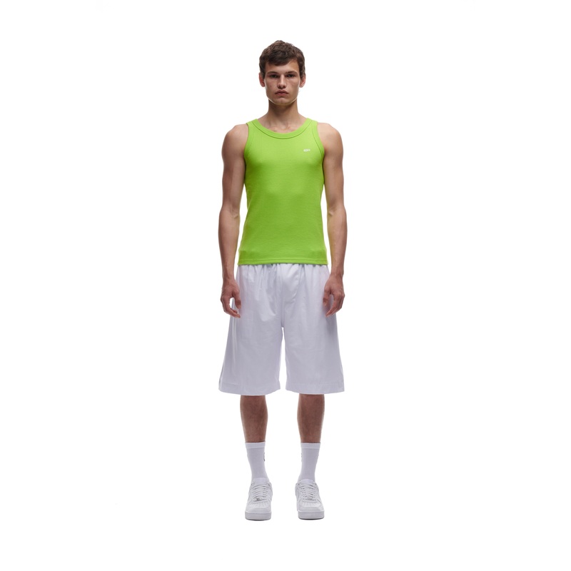 WAFFLE KNIT TANK TOP LIME GREEN