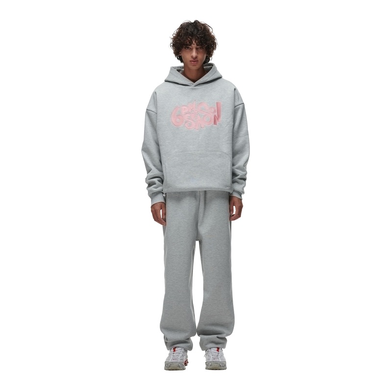 DOUBLE LAYER PLAY HOODIE GREY