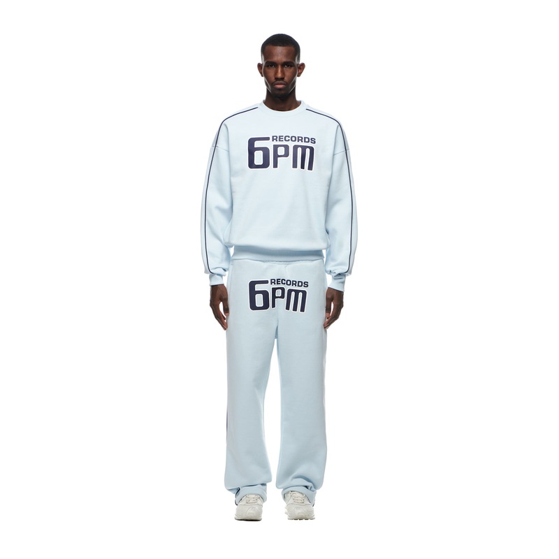 RECORDS CREWNECK ICE BLUE