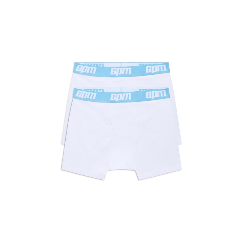 BOXER SHORTS WHITE/BABY BLUE (2-PACK)