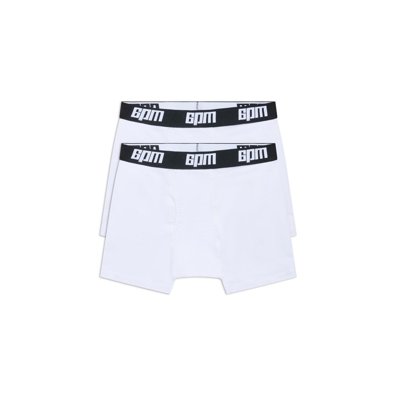 BOXER SHORTS WHITE/BLACK (2-PACK)