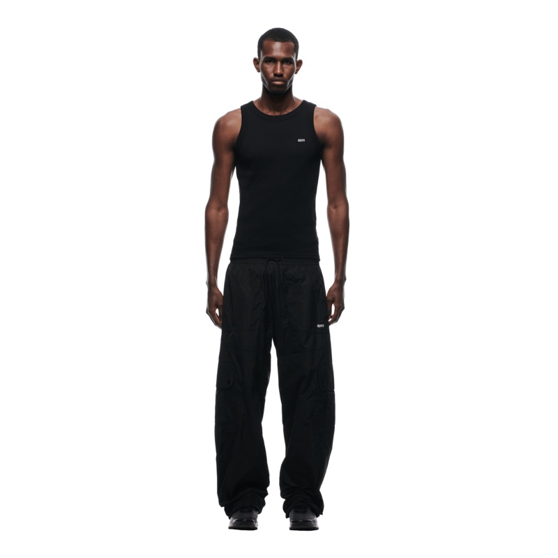 NYLON CARGO PANTS BLACK
